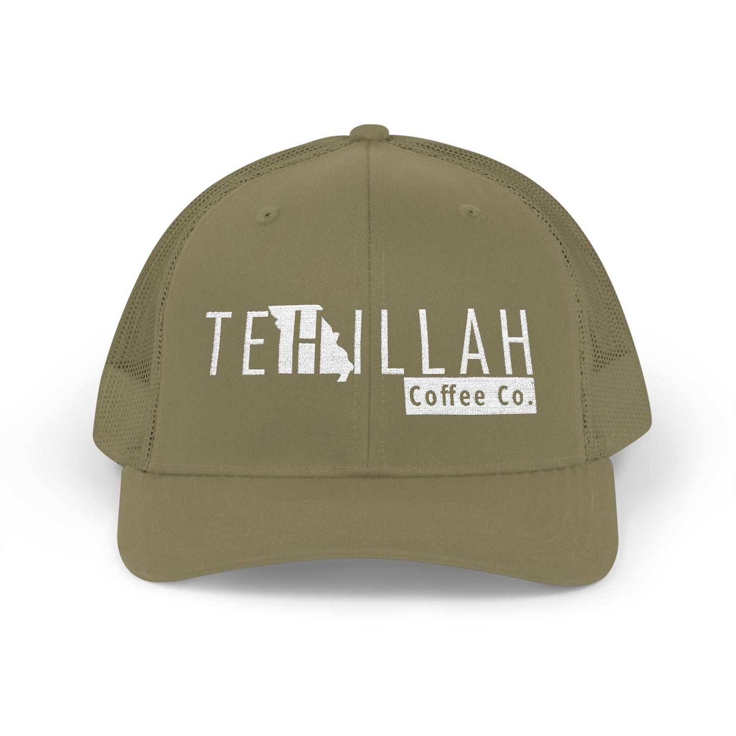 Tehillah Missouri Embroidered Trucker Hat — Black & White Snapback